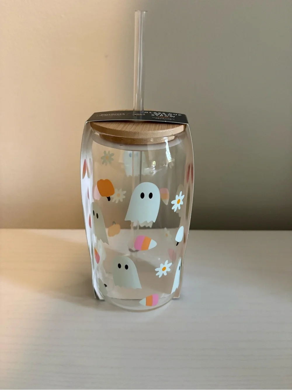 The Halloween Collection brand new glass cup with lid